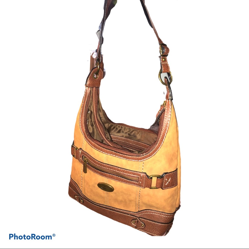 Faux Leather Desert Revival Concept Brown Vegan Purse - Picture 7 of 8